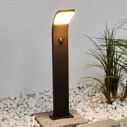 Lucande lampione a LED Timm, sensore, 60 cm, antracite, IP54