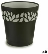 Vaso Autoirrigante Stefanplast Cloe Antracite Plastica 25 x 25 x 25 cm (6 Unità)