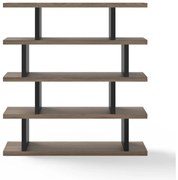 Libreria marrone-nera in noce 163x172 cm Step - TemaHome