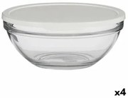 Porta Pranzo Rotondo con Coperchio Chefs Bianco 2,5 L 23,7 x 10,1 x 23,7 cm (4 Unità)