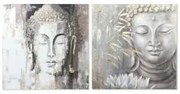 Quadro DKD Home Decor CU-179192 100 x 3,8 x 100 cm Buddha Orientale (2 Unità)