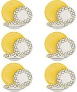 Servizio 18 piatti porcellana giallo Coralia