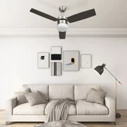Ventilatore Soffitto Con Luce E Telecomando 108cm Marrone Scuro /