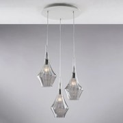 Lampadario Moderno Zeus Grigio Fumè 3 Luci E27