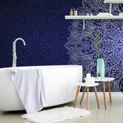 Carta da parati – Mandala blu scuro