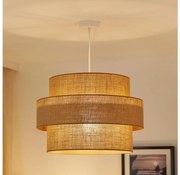 Brilagi - Lampadario a sospensione con filo SPACE YUTE 1xE27/15W/230V diametro 50 cm beige/bianco