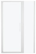 Porta doccia battente Record L 130 x H 195 x P 0.6 cm in vetro smerigliato profilo bianco
