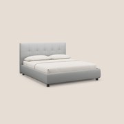 Minato letto imbottito contenitore con testata trapuntata in ecopelle impermeabile T04 grigio chiaro