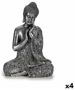 Statua Decorativa Buddha Seduto Argentato 22 x 33 x 18 cm (4 Unità)