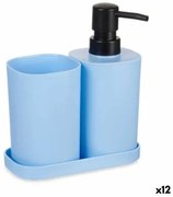 Set da Bagno Azzurro Nero polipropilene (12 Unità)