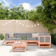 Set salotto da giardino 6 pz in legno massello di douglas
