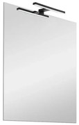 Specchio bagno 50x70 cm reversibile con LED naturale nero opaco