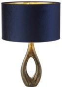 Lampada Da Scrivania Contemporanea Bucklow Ottone Tessuto Blu 1 Luce E27