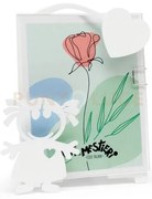 Porta foto bibina bianco in ferro 11x13cmh(9,5x12,5formatodellafoto)