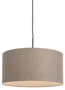 Lampada a sospensione nera paralume marrone 50 cm - COMBI 1