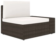 Divano ad angolo modulare bracciolo sinistro polyrattan marrone