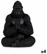 Statua Decorativa Gorilla Yoga Nero 16 x 28 x 22 cm (4 Unità)