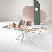 Tavolo allungabile a 240 cm in pietra effetto marmo Pandora SKY