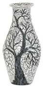 Vaso DKD Home Decor Albero Bianco Nero Bianco/Nero Cristallo Terracotta 29 x 29 x 60 cm