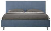 Letto contenitore da 160x200 in microfibra blu Adele
