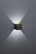 Louis applique led 4,3w 430lm, 3000k cubo bi-direzionale colore ner...