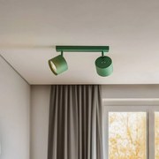 Argon Faretto da soffitto Chloe orientabile a 2 luci, verde