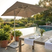 BACTRUS - ombrellone da giardino decentrato 3 x 3 m