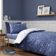 Biancheria da letto singola per bambini in flanella 135x200 cm Starlight Animals - Bianca