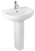 Lavabo con colonna 55 cm in ceramica bianco lucido salvaspazio monoforo