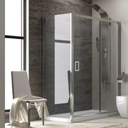 Kamalu - Box doccia 100x80 cm laterale fisso 80cm trasparente altezza 180cm | K410NS