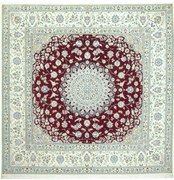 Nain Tappeto persiano 200x200 Rosso (Iran) Annodato A Mano