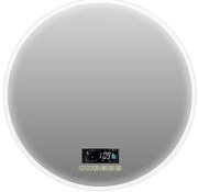 Specchio con illuminazione integrata completo di faretto bagno tondo L 80 x H 80 x P 2.5 cm