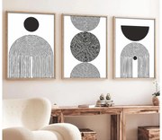 SET 3x Foto in cornice 50x70 cm nero/bianco