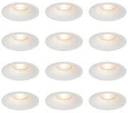 Set di 12 faretti incasso bianchi GU10 50mm - Gijs