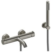 Rubinetto per vasca getto laminare cristallino Loop k per muro nichel spazzolato