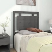 Testiera per letto grigia 80,5x4x100 cm legno massello di pino