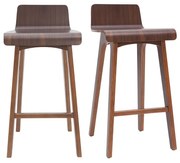 Sgabelli da bar scandinavi noce H65 cm (set di 2) BALTIK