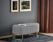 Panca imbottita Harmony in bianco/nero/oro - H42 cm