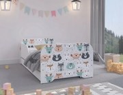 Bellissimo lettino per bambini con animali della foresta 160 x 80 cm