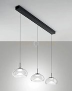 Brena sospensione trasparente 3 luci lineare a led cct 2700k - 3000...