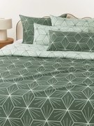 Copripiumino reversibile in cotone con stampa geometrica Ilda