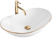 Lavabo da appoggio Rea Royal Gold Edge