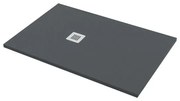 Piatto doccia in carbonato di calcio Horus antracite L 80 x L 120 cm opaco effetto pietra