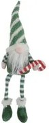 Gnomo Natale gambemolli 41 cm righe verde bianco