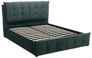 Letto con contenitore 160 x 200 cm Velluto Verde - OLERIA