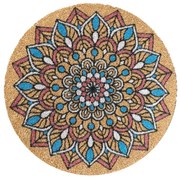 Zerbino Rotondo Italo Design Mandala Cocco Naturale 60x60cm