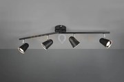 Toulouse barra 4 spots led 14w 1600lm, 3000k nero satinato con bord...