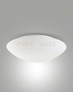 Pandora plafoniera bianca in vetro diametro 36cm 2 luci attacco e27