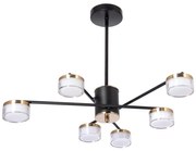 Lampadario a sospensione con supporto rigido LED 6xLED/6W/230V 3000-6500K diametro 59 cm oro/nero