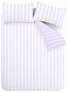 Set copripiumino e federa bianco e lavanda per letto matrimoniale e per letto esteso 230x220 cm Stripe Tease – Sassy B
